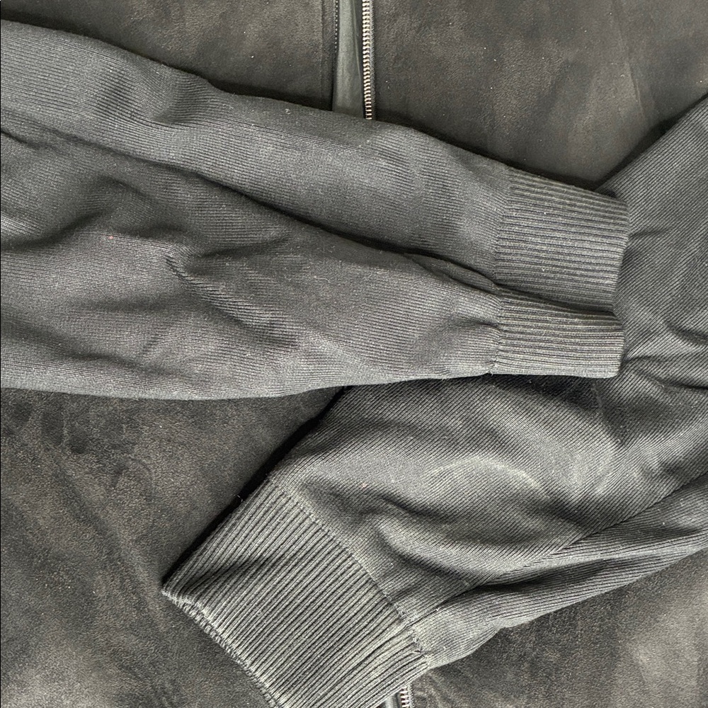 Black Suede Bomber Jacket - Men - Picture 8 of 10